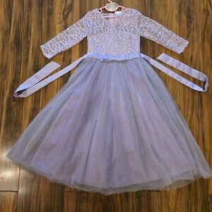 Elegant Lavender Lace Dress